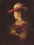 REMBRANDT Harmenszoon van Rijn Portrait of Saskia van Uylenburch oil on canvas